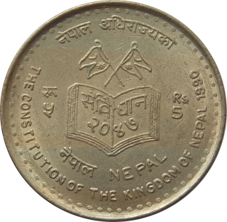 Nepál 5 Rupees 1990