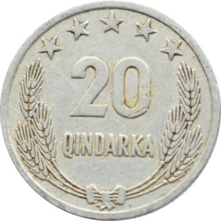 Albánsko 20 Qindarka 1964