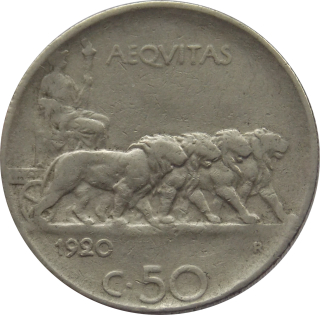 Taliansko 50 Centesimi 1920