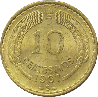 Čile 10 Centesimos 1967