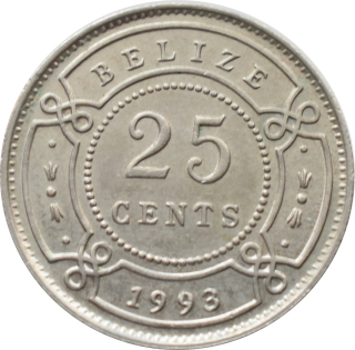 Belize 25 Cents 1993