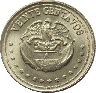 Kolumbia 20 Centavos 1959