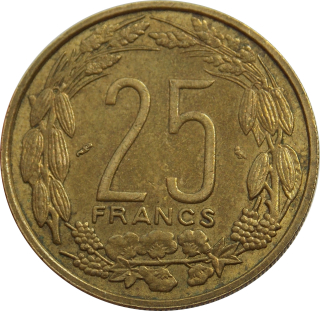Rovníkové africké štáty Kamerun 25 Francs 1962