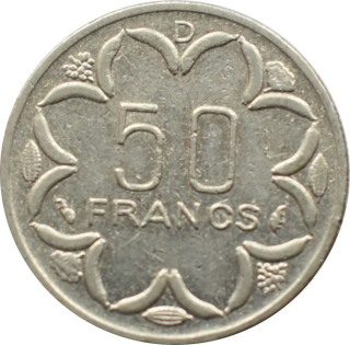 Stredná Afrika 50 Francs 1977 D