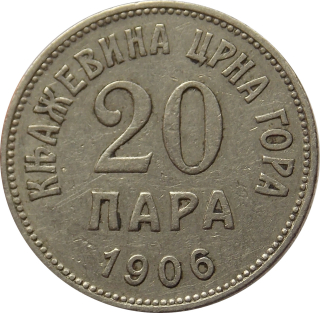 Čierna Hora 20 Para 1906