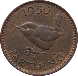 Anglicko 1 Farthing 1950