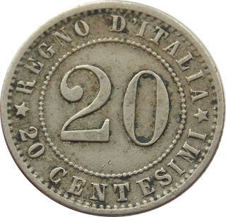Taliansko 20 Centesimi 1895 R