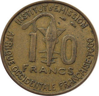 Francúzska západná Afrika 10 Francs 1957