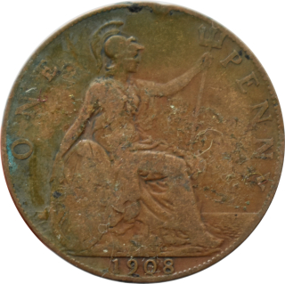 Anglicko 1 Penny 1908