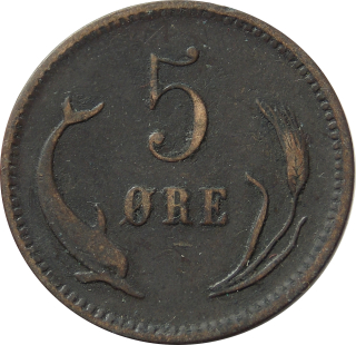 Dánsko 5 Ore 1874