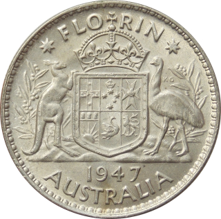 Austrália 1 Florin 1947
