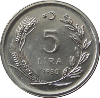 Turecko 5 Lira 1980 FAO