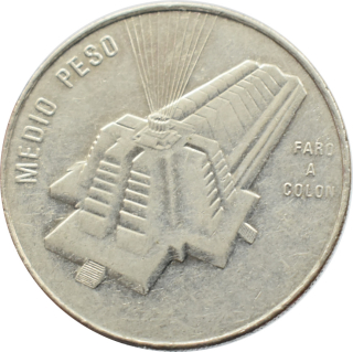 Dominikánska republika 1/2 Peso 1989