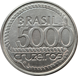 Brazília 5000 Cruzeiros 1992