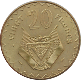 Rwanda 20 Francs 1977