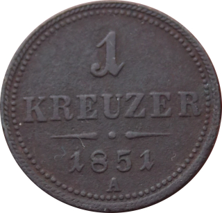F.J. 1 Kreuzer 1851 A