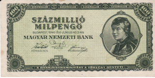 Maďarsko 100 Millió milpengő 1946