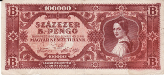 Maďarsko 100 000 B.- Pengő 1945