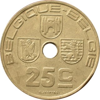 Belgicko 25 Centimes 1939