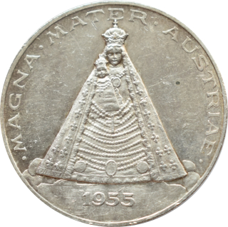 Rakúsko medaila Mariazell Magna Mater Austriae 1955