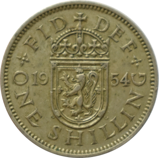 Anglicko 1 Shilling 1954
