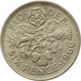 Anglicko 6 Pence 1966