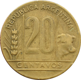 Argentína 20 Centavos 1946