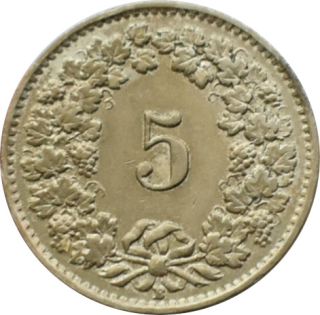 Švajčiarsko 5 Rappen 1925