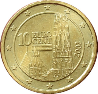 Rakúsko 10 Cent 2002