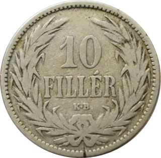 F.J. 10 Fillér 1892 K.B.