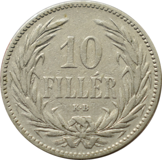 F.J. 10 Fillér 1893 K.B.