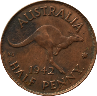 Austrália 1/2 Penny 1942 I