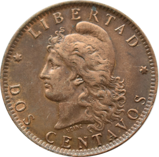 Argentína 2 Centavos 1891