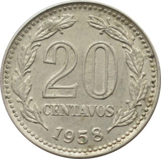 Argentína 20 Centavos 1958