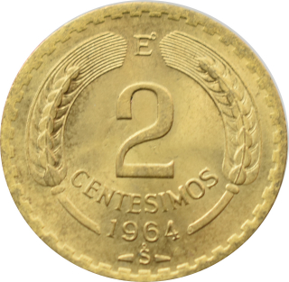Čile 2 Centesimos 1964