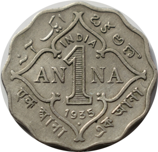 Britská India 1 Anna 1935