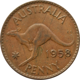Austrália 1 Penny 1958