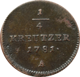 Jozef II. 1/4 Kreutzer 1781 A