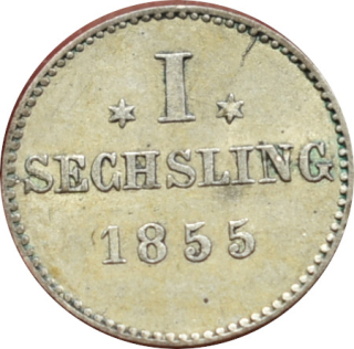 Nemecko 1 Sechsling 1855