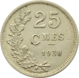 Luxembursko 25 Centimes 1938