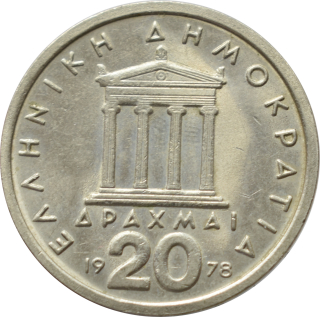 Grécko 20 Drachmas 1976