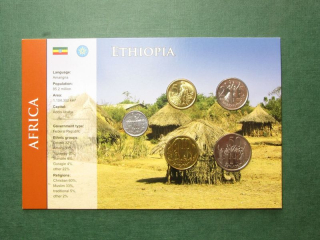 Etiópia sada mincí 1,5,10,25,50 Cents 