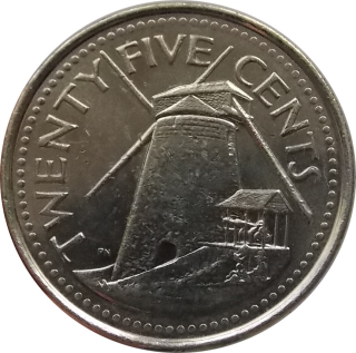 Barbados 25 Cents 2008
