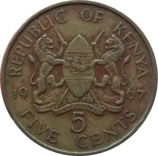 Keňa 5 Cents 1967