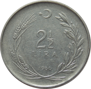 Turecko 2 1/2 Lira 1966