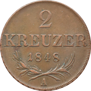 F.J. 2 Kreuzer 1848 A