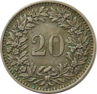 Švajčiarsko 20 Rappen 1951