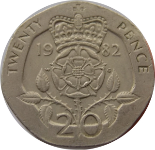 Anglicko 20 Pence 1982