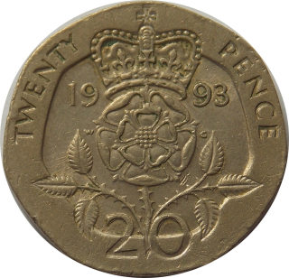 Anglicko 20 Pence 1993