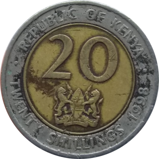 Keňa 20 Shillings 1998